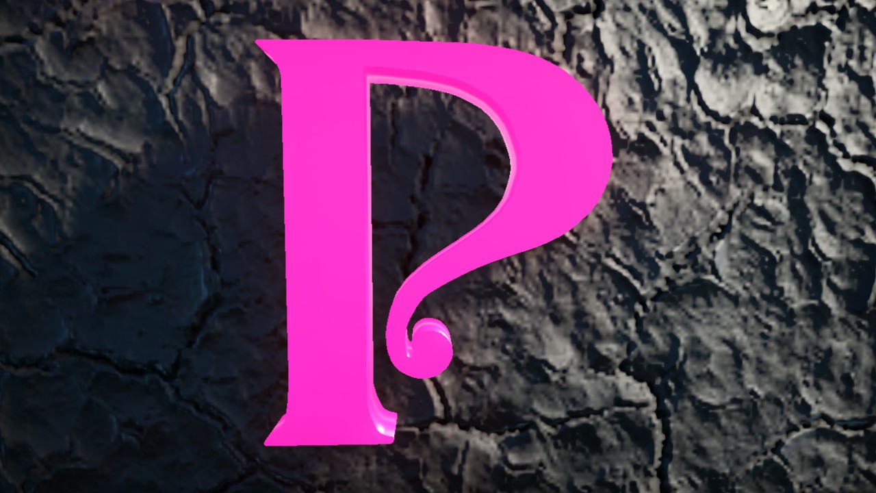 Cthulhumbus Font Letter P 75cm Lit Flexicolor
