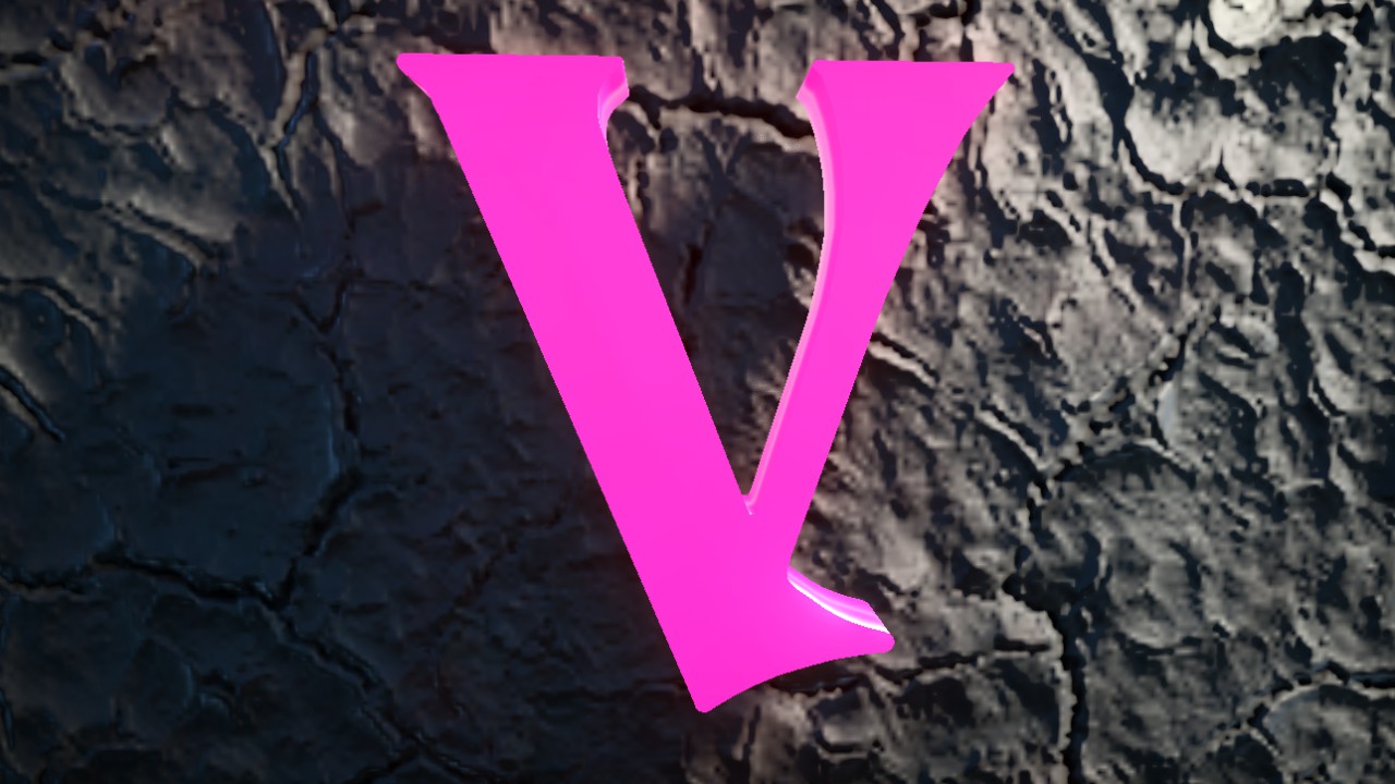 Cthulhumbus Font Letter V 75cm Lit Flexicolor