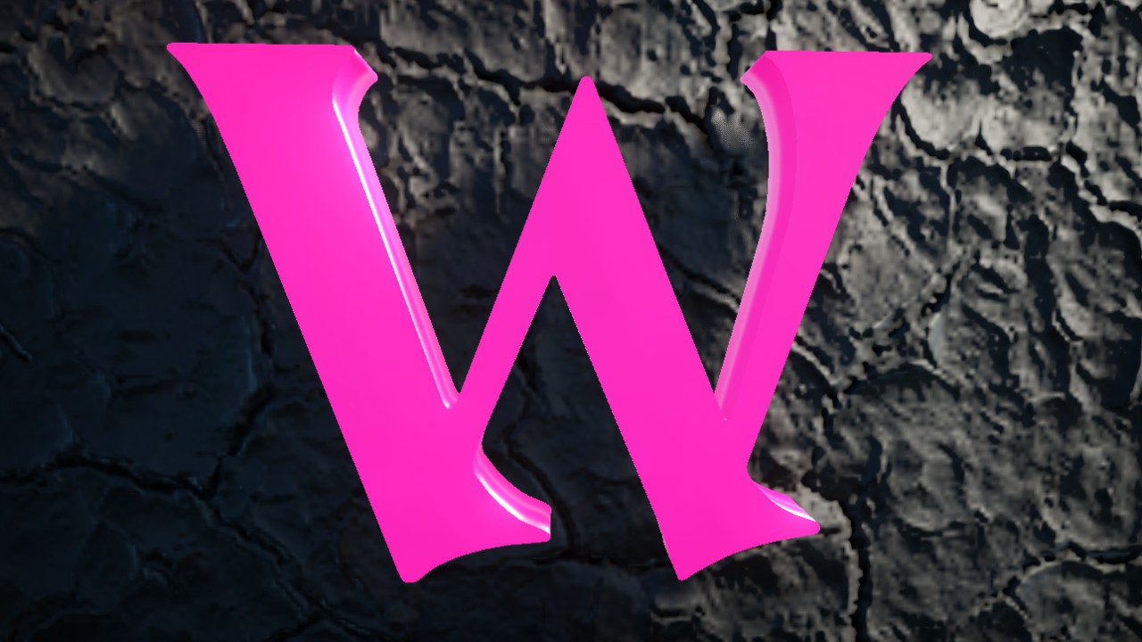 Cthulhumbus Font Letter W 75cm Lit Flexicolor