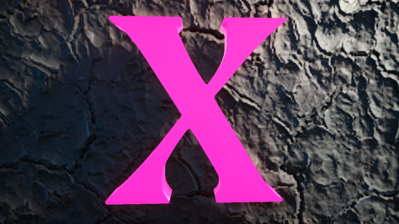 Cthulhumbus Font Letter X 75cm Lit Flexicolor