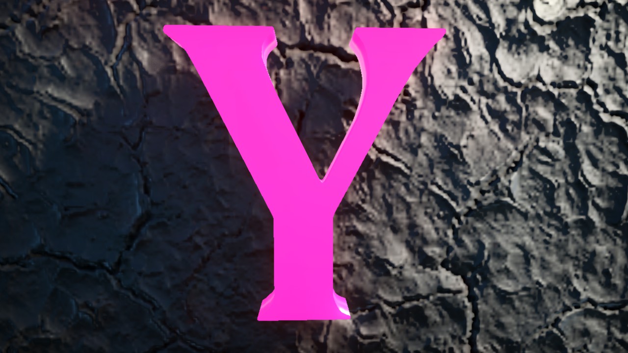 Cthulhumbus Font Letter Y 75cm Lit Flexicolor