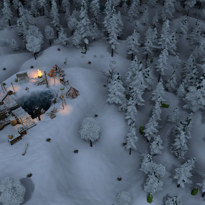 Big forest with entrance to cave
