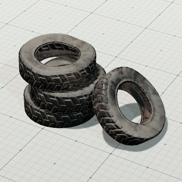 Old tires pile