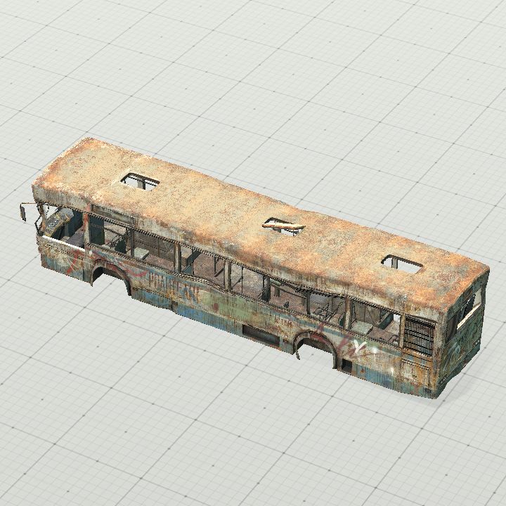 destroyed bus