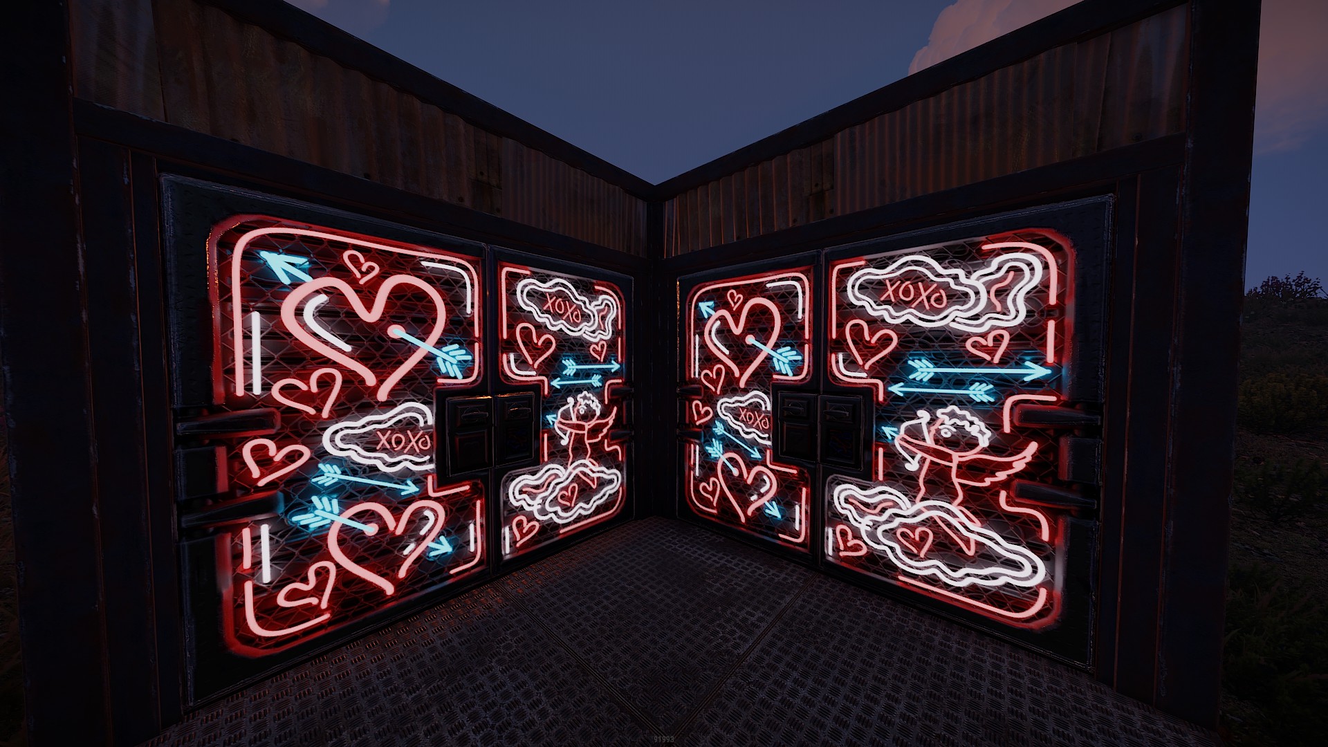 Neon Love Metal Double Door
