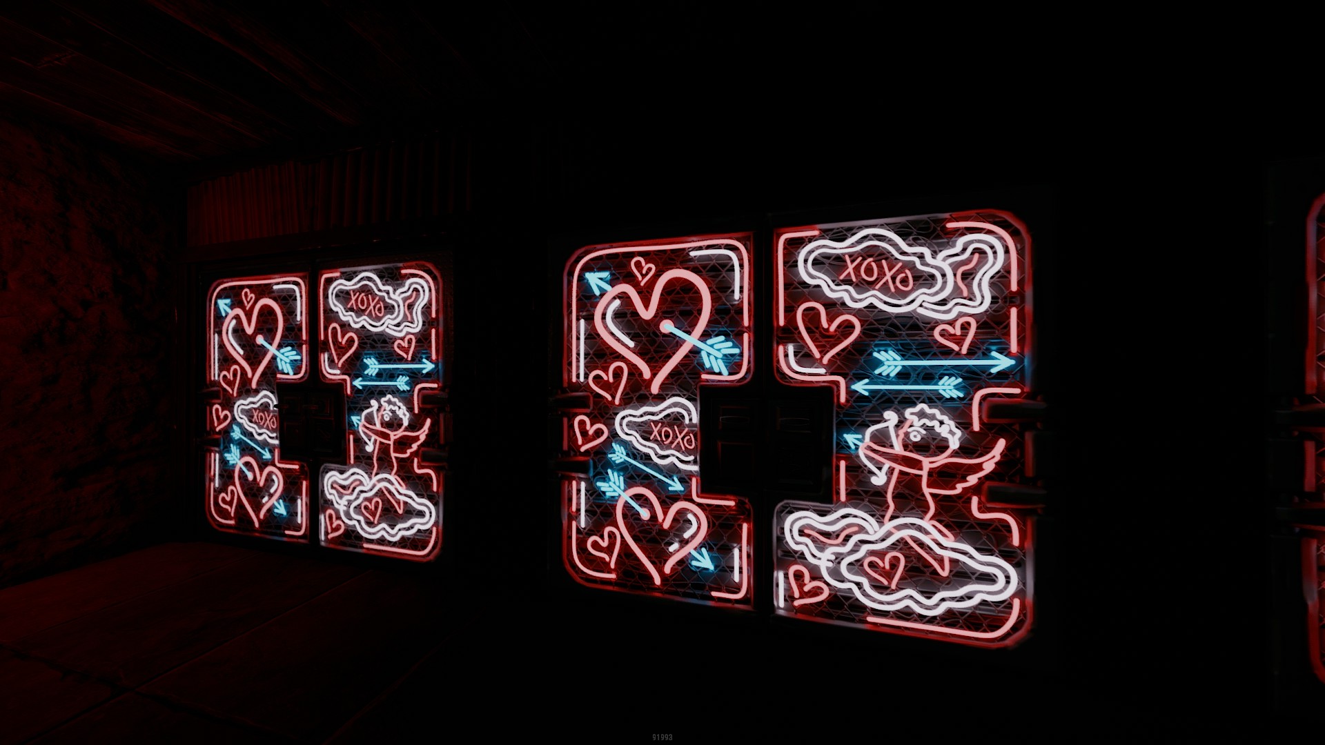 Neon Love Metal Double Door