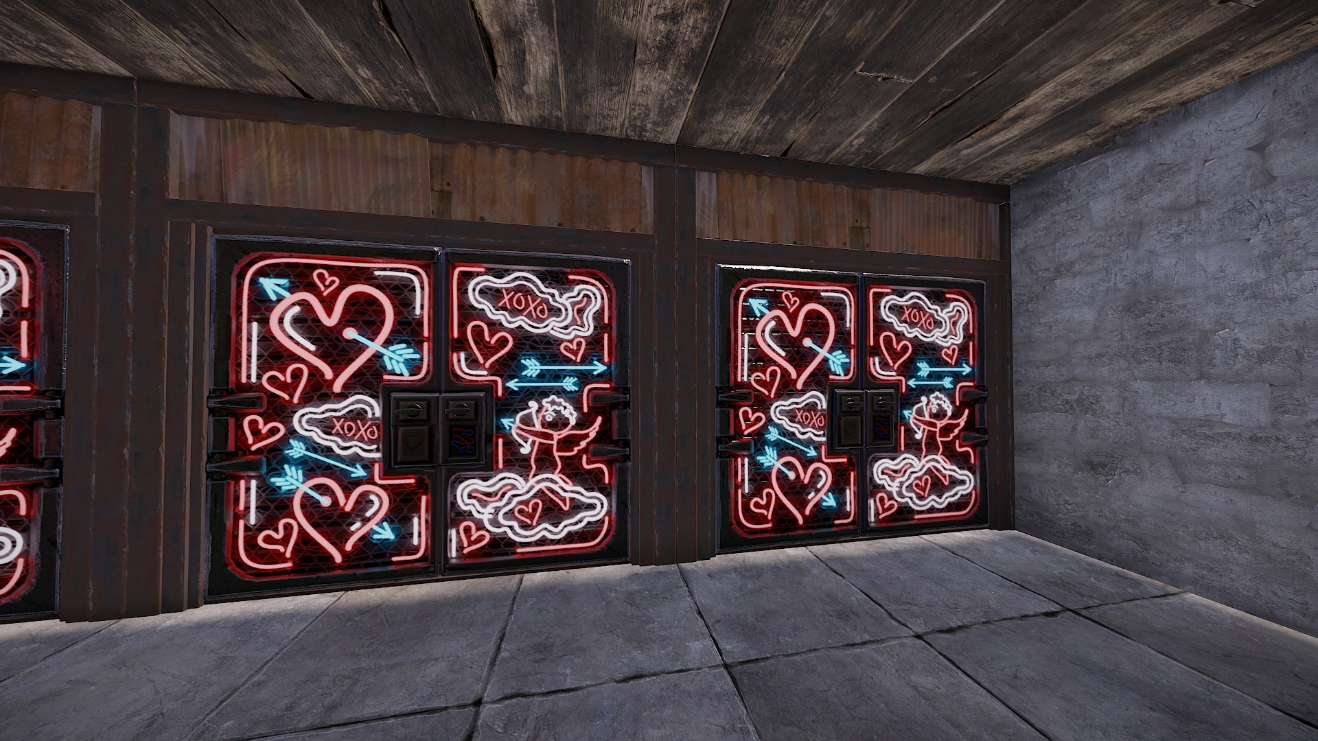 Neon Love Metal Double Door
