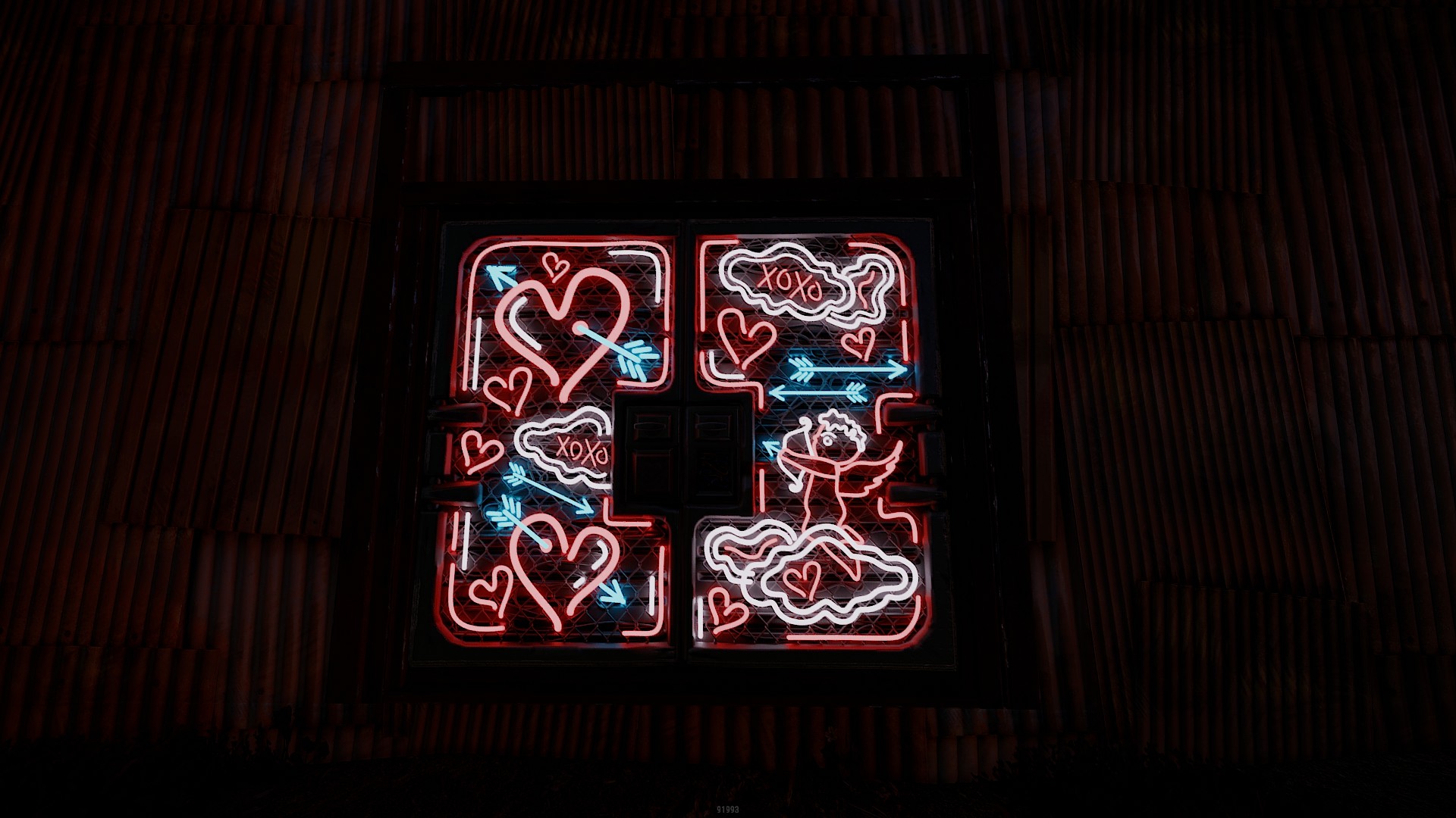 Neon Love Metal Double Door