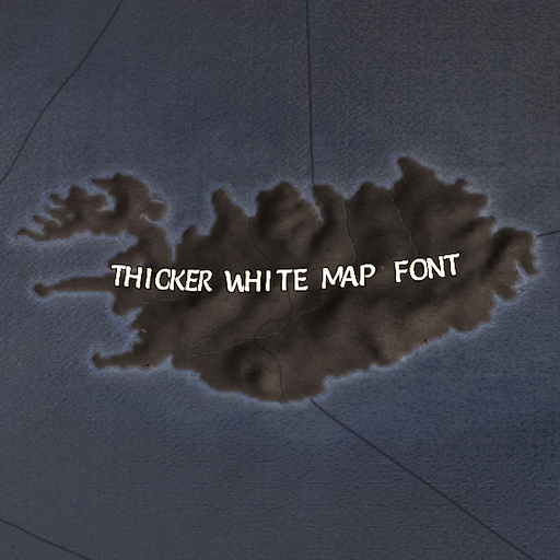 White Map Font - Simple (Thicker)