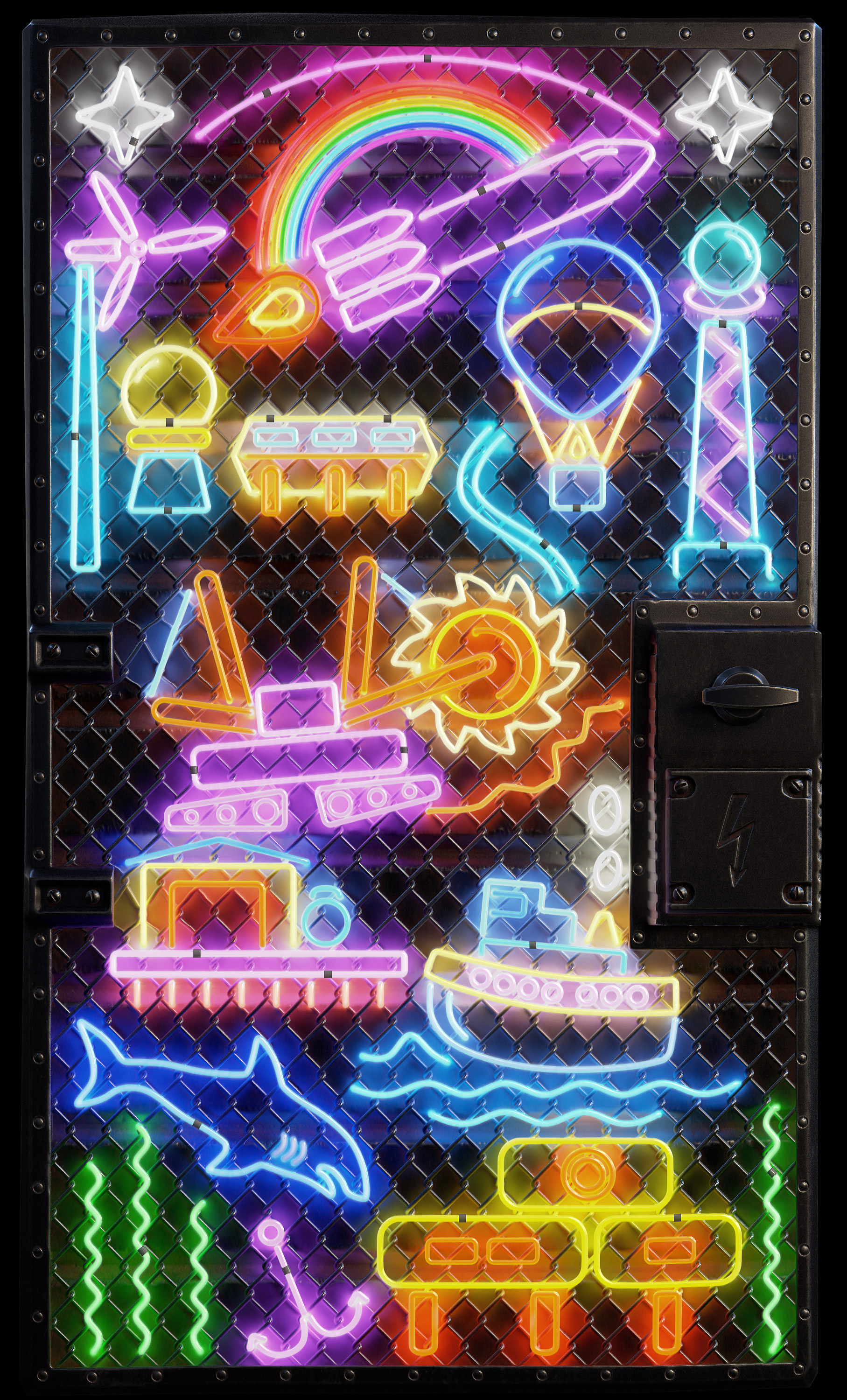 Neon Vibes Sheet Metal Door