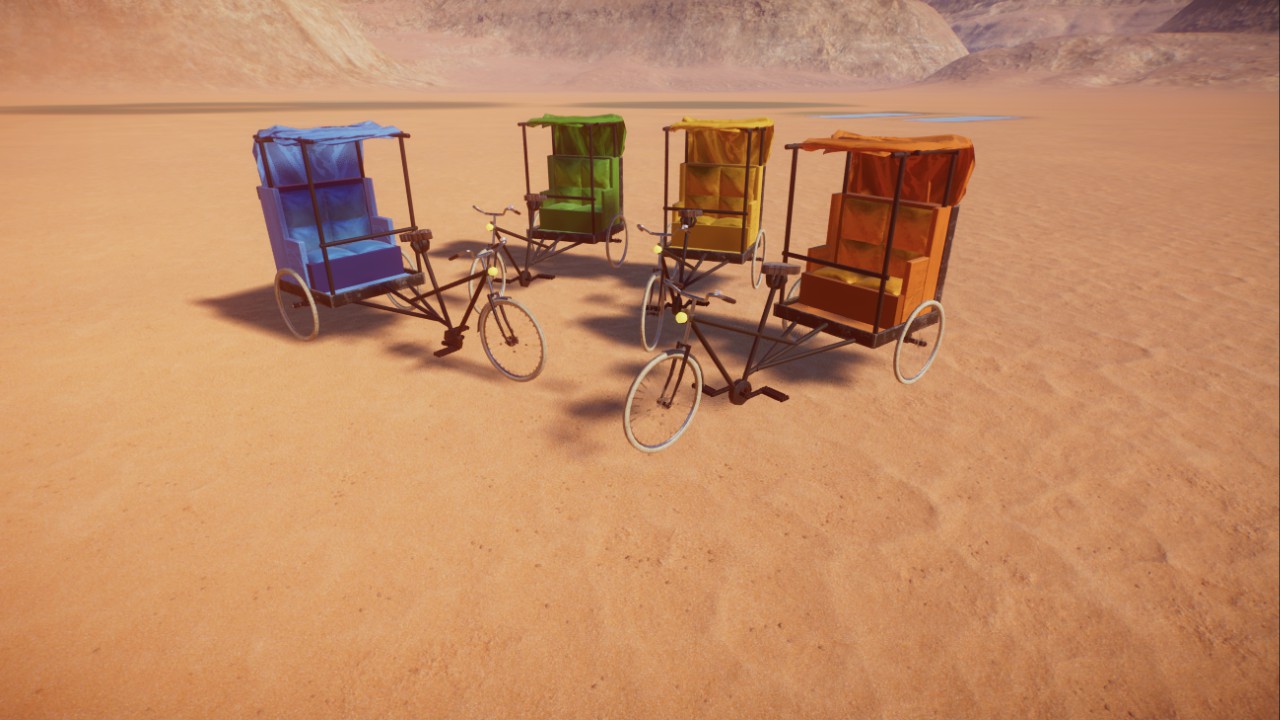 rickshaw, bicycle carriage, Rikscha, Fahrradkutsche