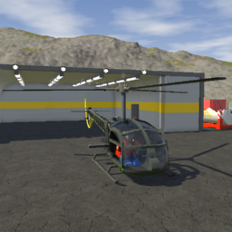 SA 313 Alouette II with realistic piston engine