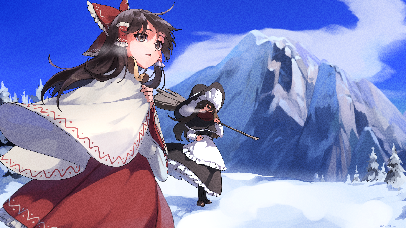 touhou project - wallpaper winter
