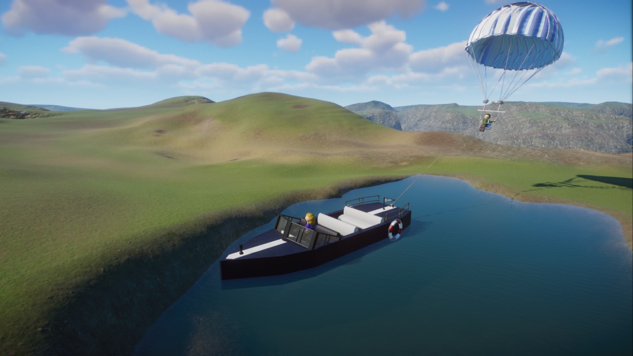 parasailing with motorboat, Parasailing mit Motorboot