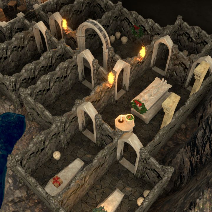 Castle Decorated for Yule Lvl 0 (crypt)