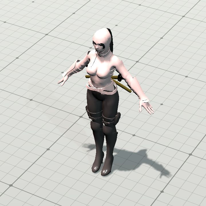 pink_ninja_assassin_low_poly