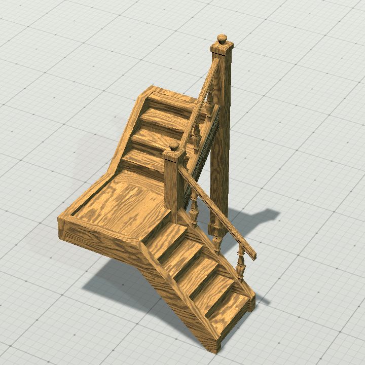 Wood Corner Stair Left
