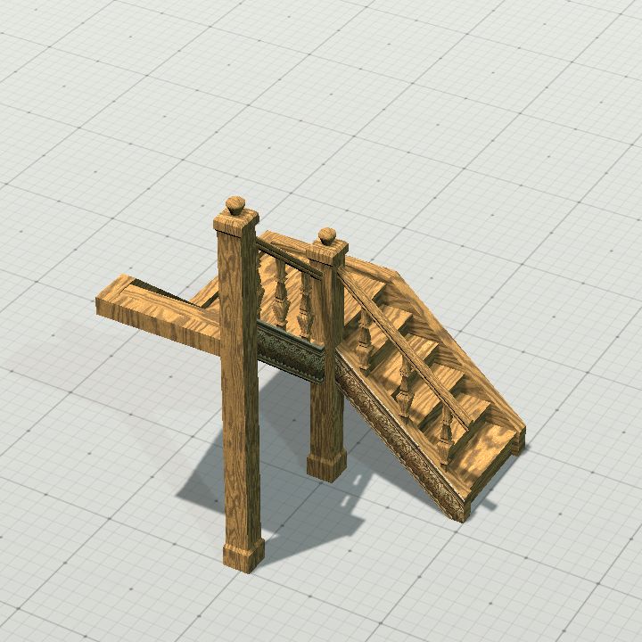 Wood CornerStair Right