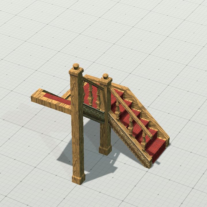 Wood CornerStair Right Carpet