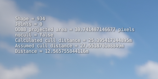 Shape cull range calculator