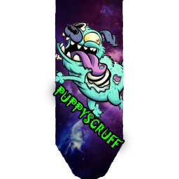 Pup in space, with name.