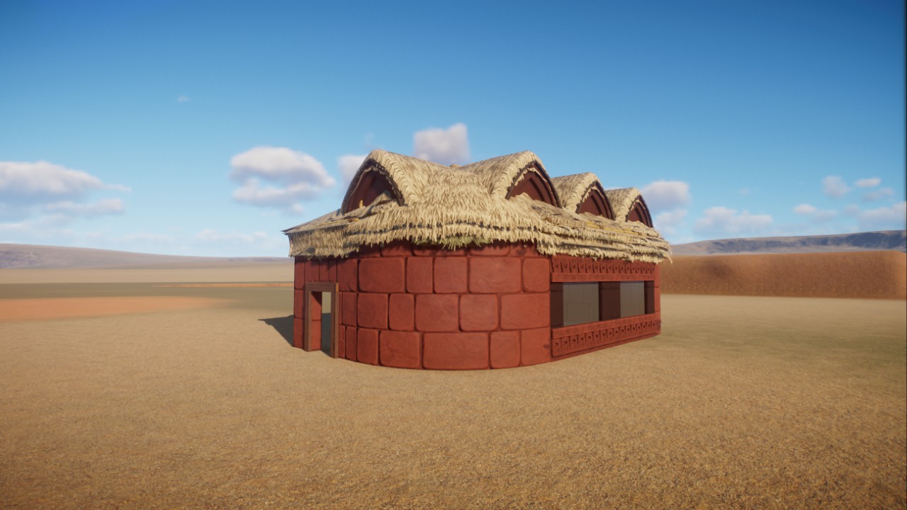 Habitat Entrance - Thatched roof
