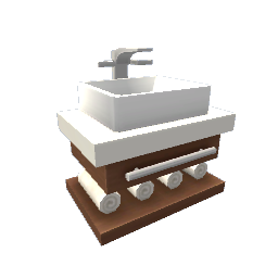 TS4 Modern sink - medium wood