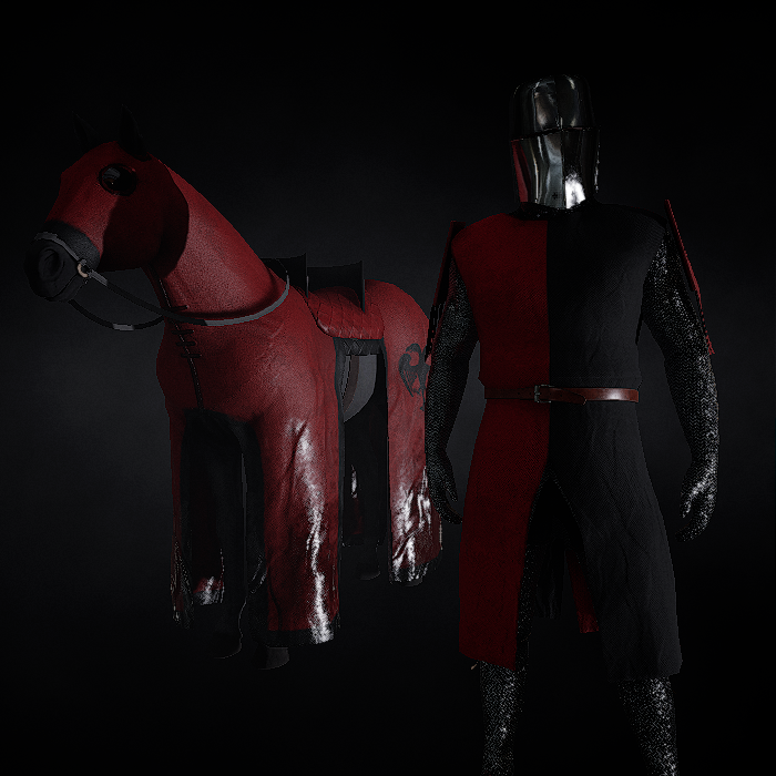 Red and black Falcons