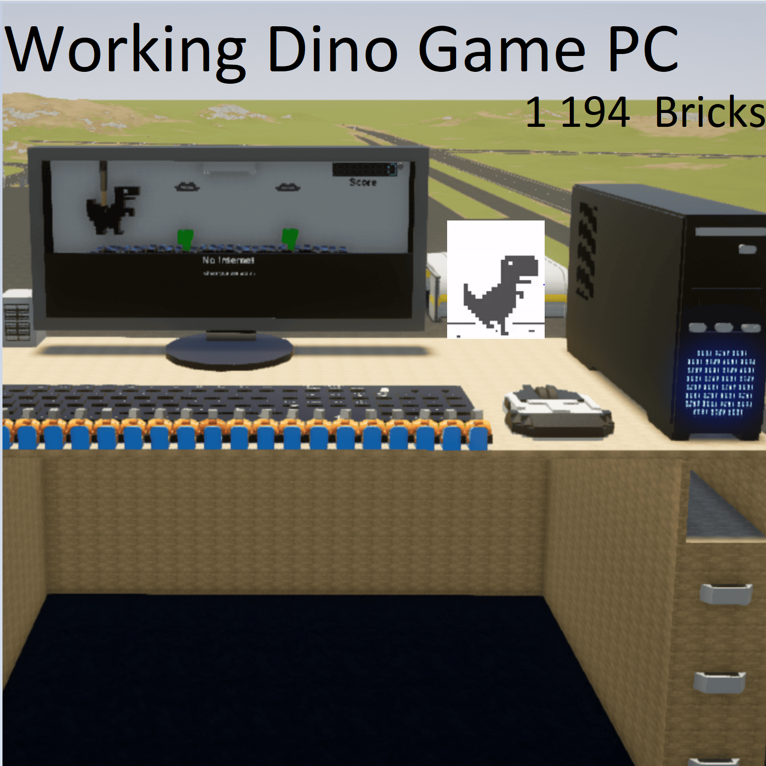Working Dino game on PC screen special