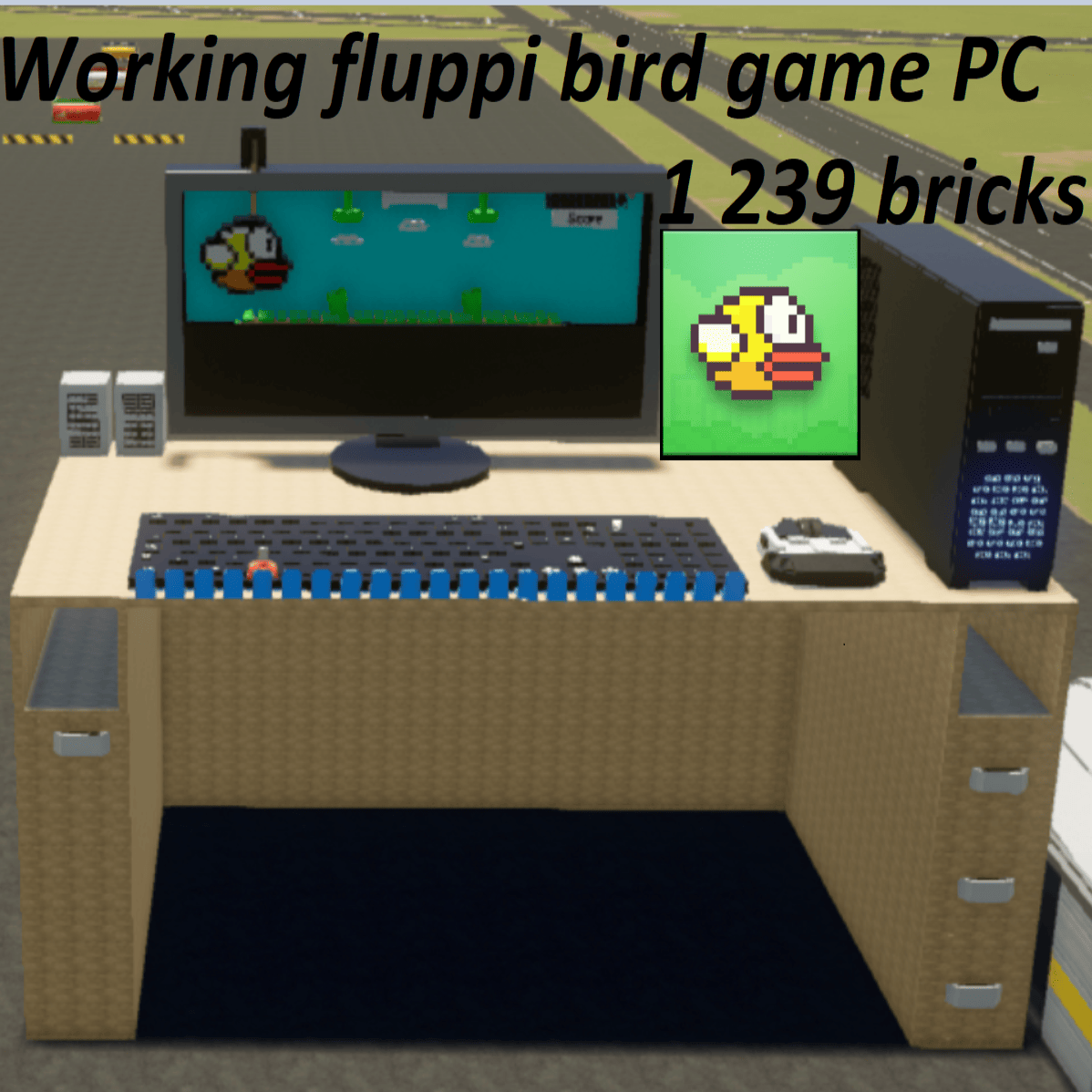 Working Fluppi Bird 393 game on PC screen