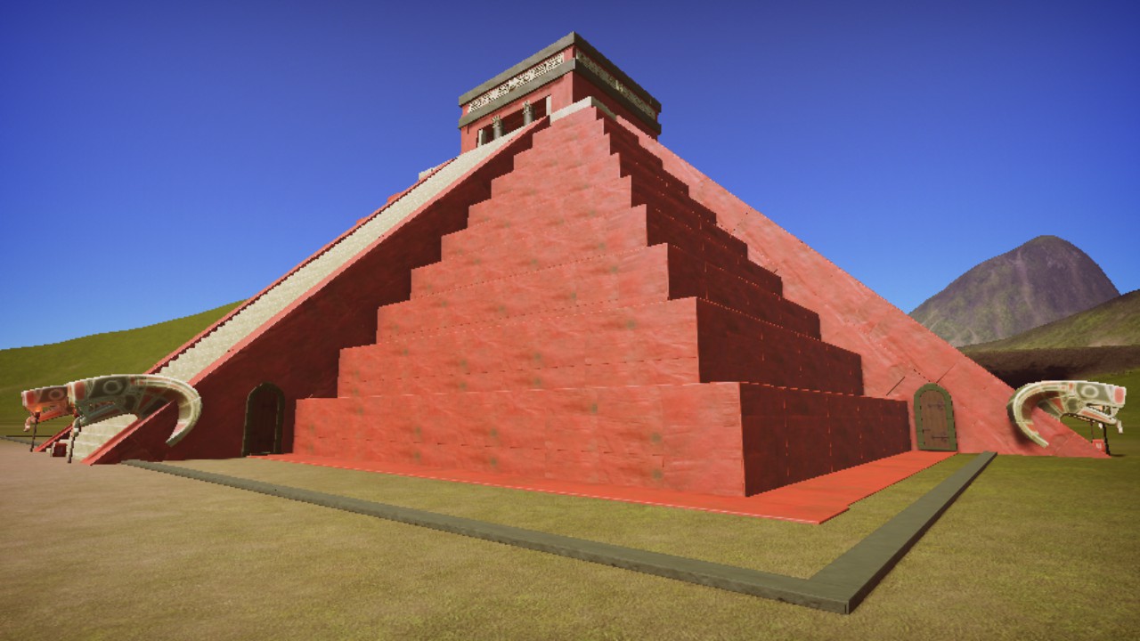 Chichen Itza Mayan Pyramid Red version