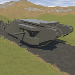 British WW1 Mark 1 Male Tank With Working Tank Tracks (Single Person Operation) preview
