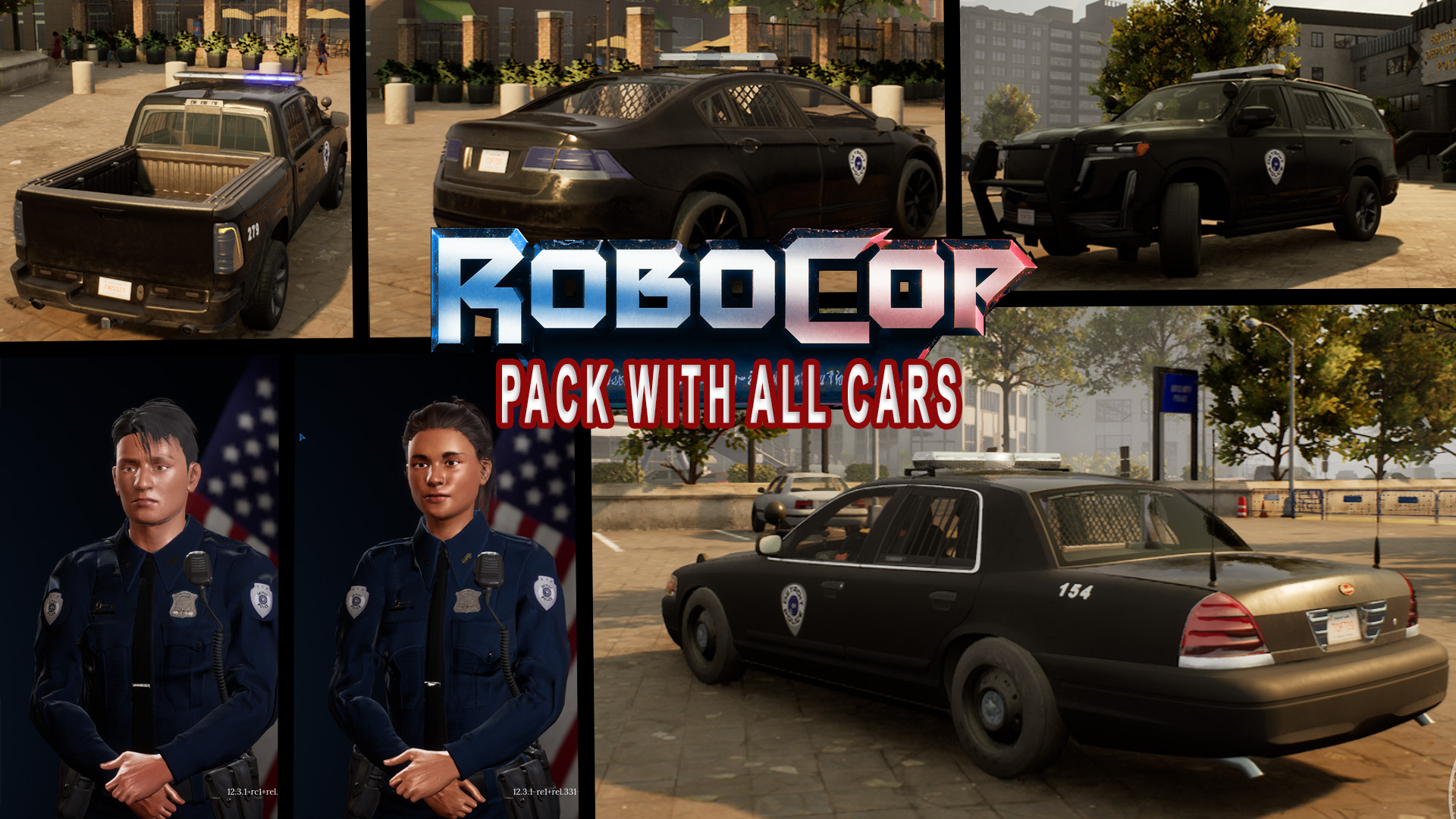 Pack - Robocop - Old Detroit City (Cars, Uniform, names, Lights and Sound)