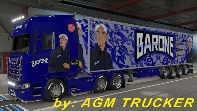 SKIN TRUCK SCANIA S E REBOQUE (BARONE 011) - CANAL AGM TRUCKER