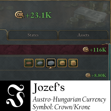 Jozef's Austro-Hungarian Currency Symbol: Crown/Krone