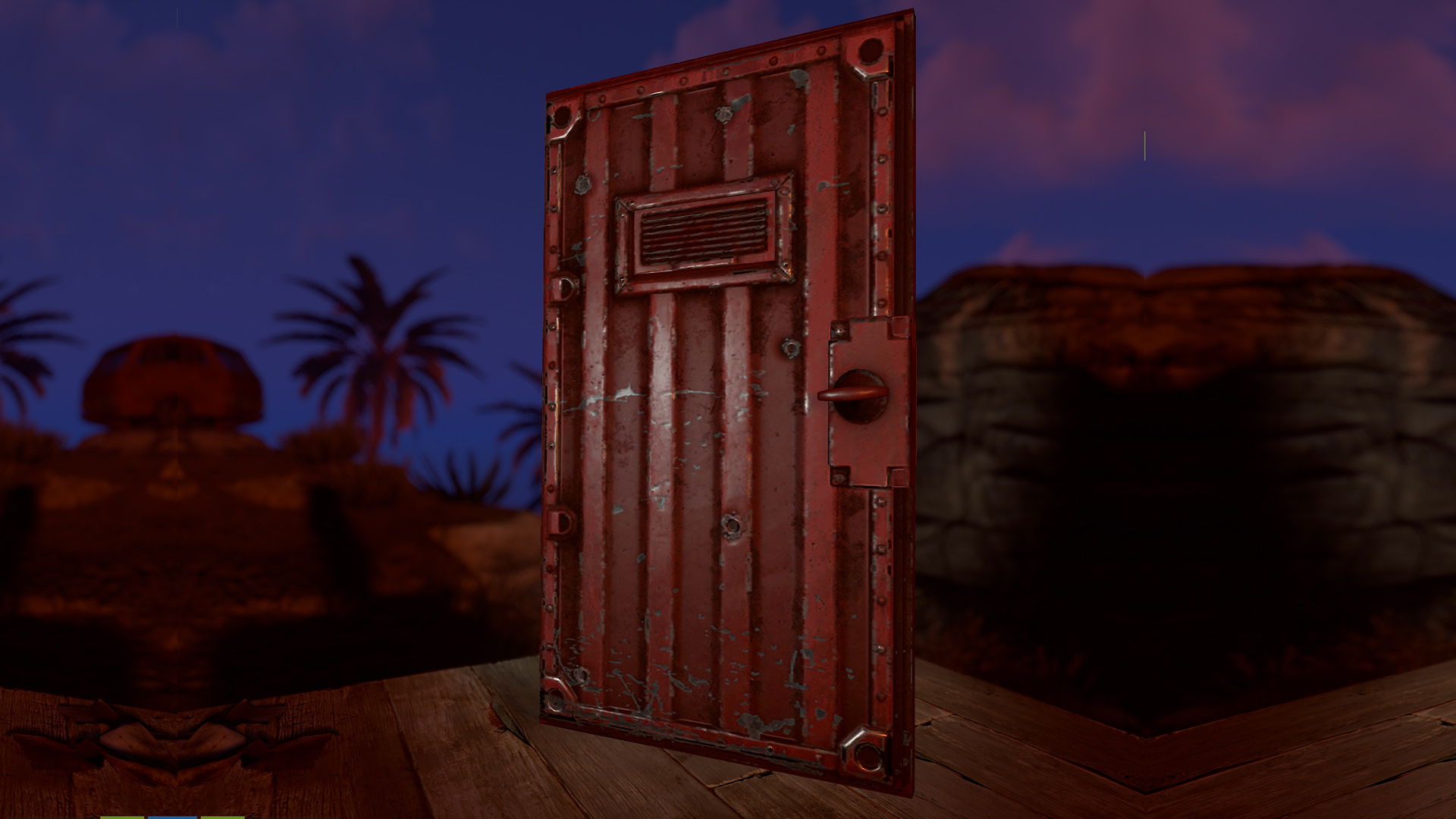 Red Armored Container Door