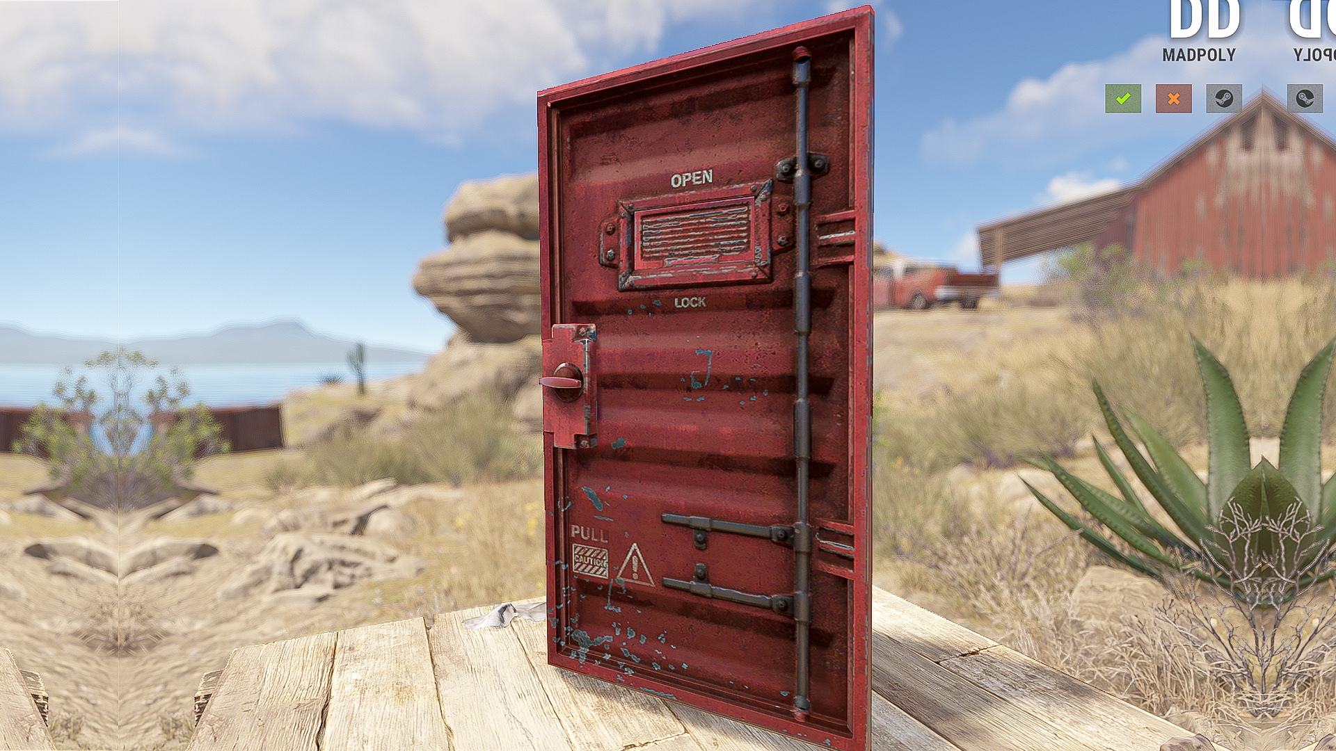 Red Armored Container Door