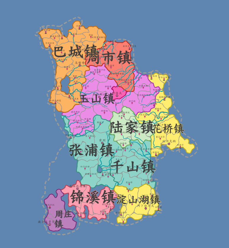 江苏省苏州市昆山市乡镇图