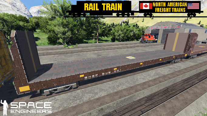 Rail Train BNSF Bulkhead Car