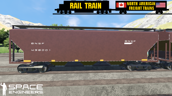 Rail Train BNSF Covered Hopper Car