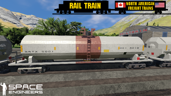 Rail Train GATX Hydrochloric Acid Tank Car