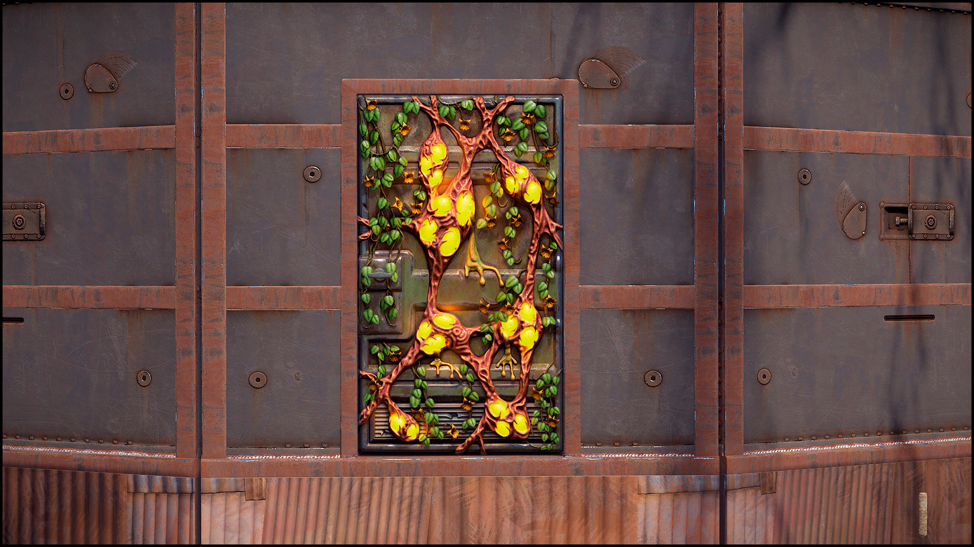 Plague Metal Door