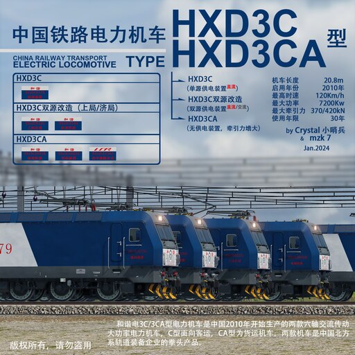 Steam 创意工坊::中国铁路和谐电3C/和谐电3CA型电力机车