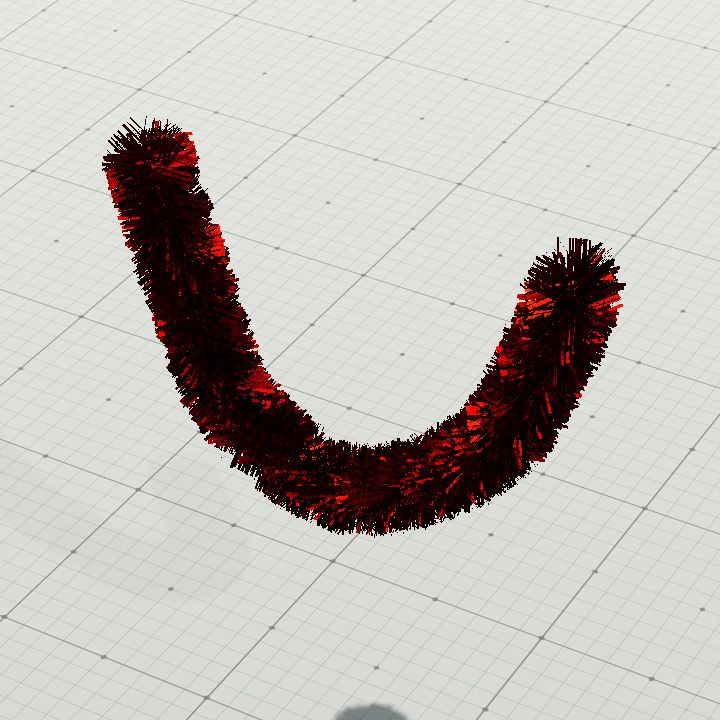 Red Tinsel Curved