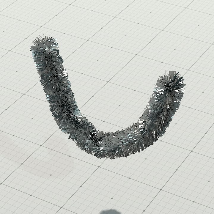 Silver Tinsel Curved