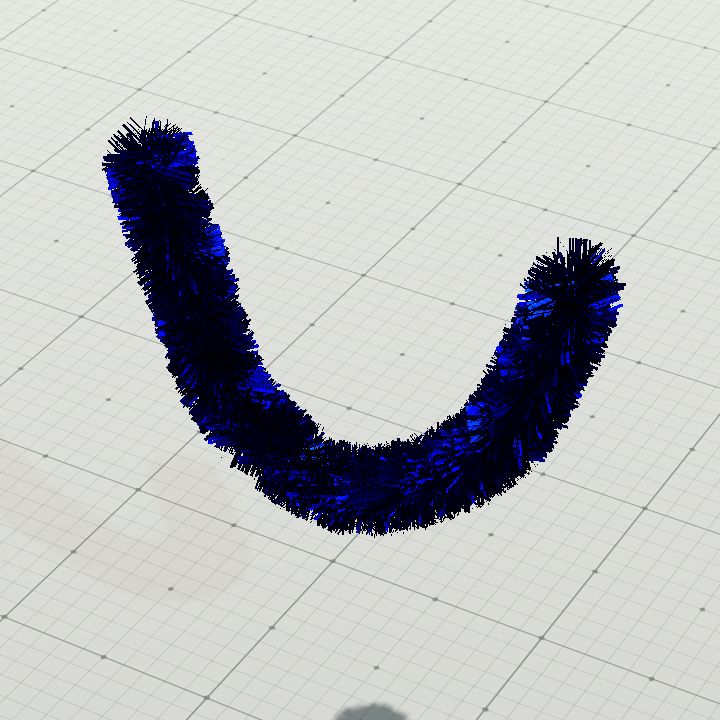 Blue Tinsel Curved
