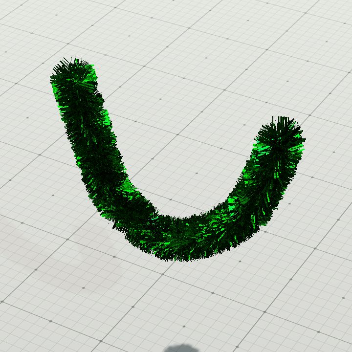 Green Tinsel Curved