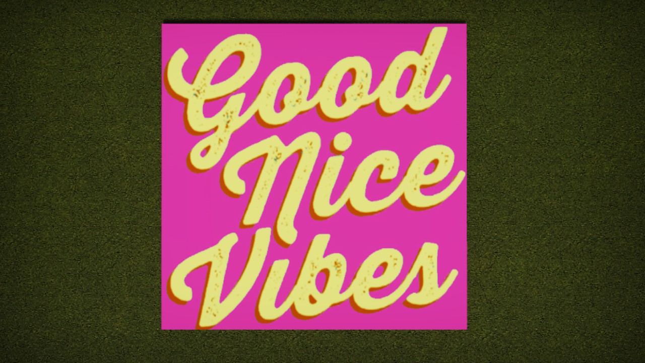 Goodnice Vibes Logo 8m Square lit Pink