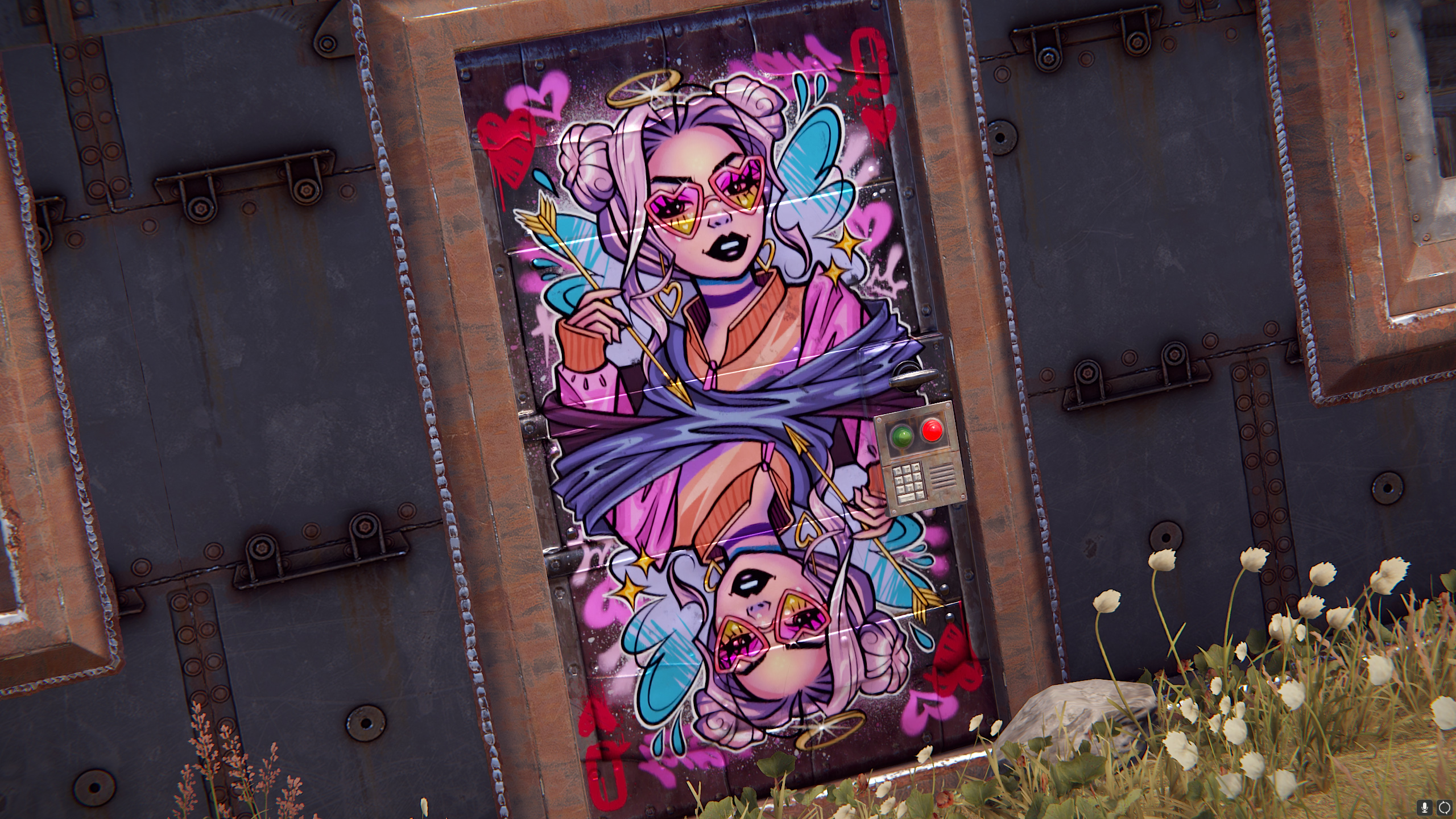 Love Arrow Metal Door