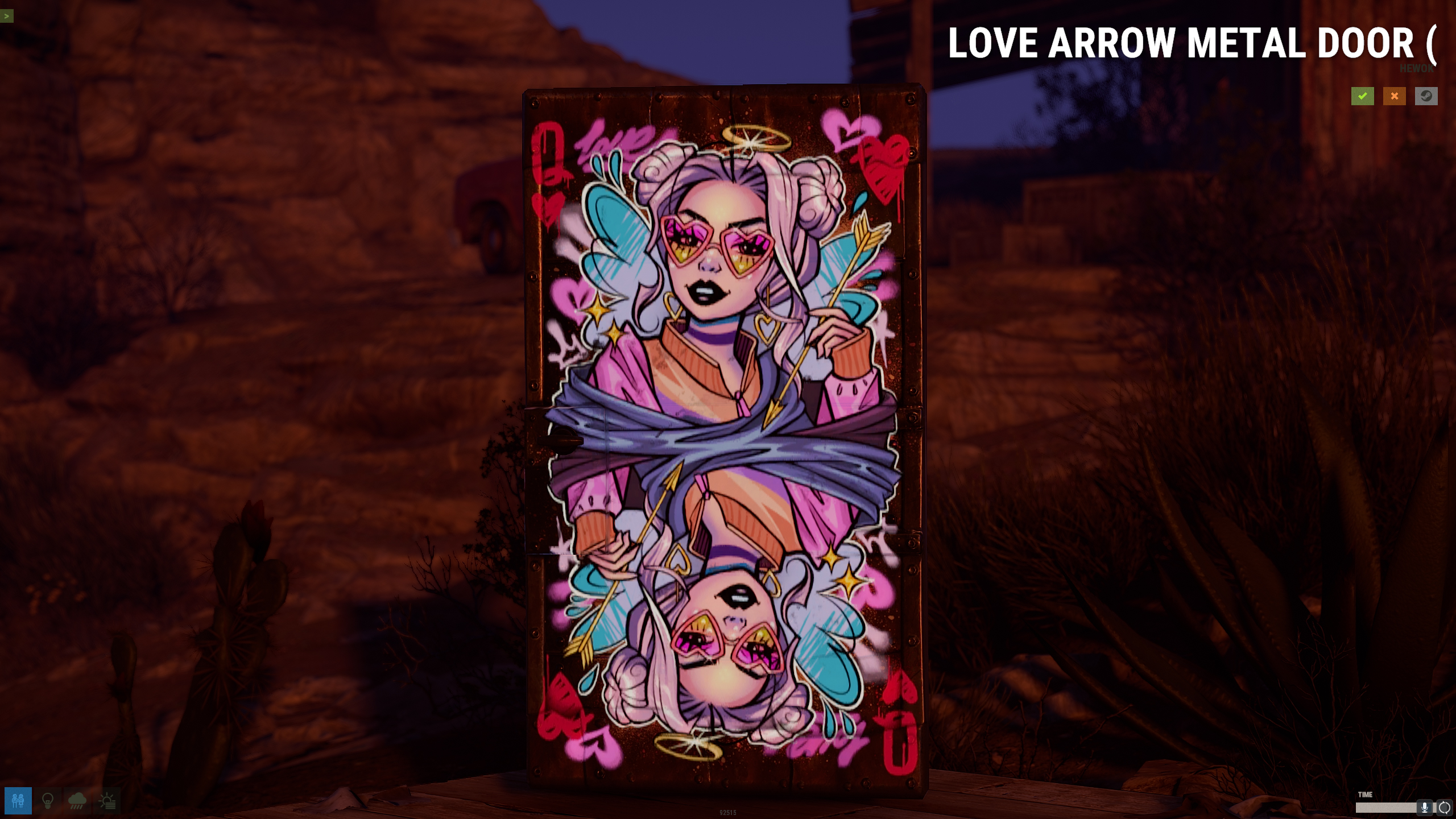 Love Arrow Metal Door